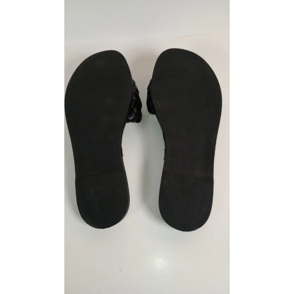 Seychelles Bellissima Black Woven Slides Sandals Womens Size 8 Made in Italy